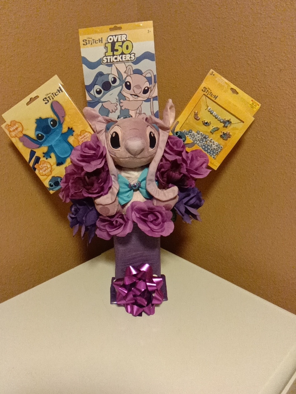 Disney Angel Plush Flower Bouquet - Purple